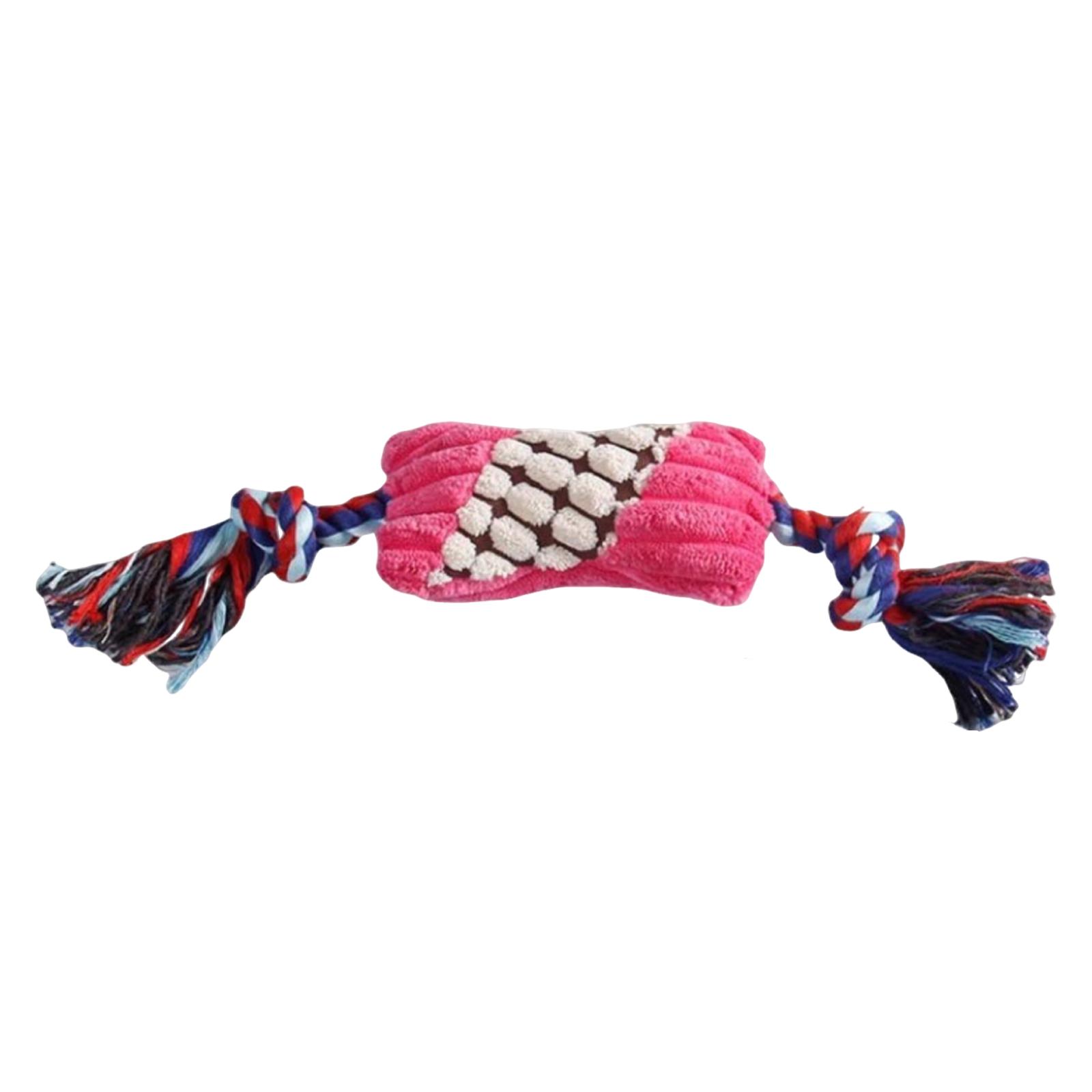 

Pet Plush Sound Rope Toy, Cartoon Animal Plush Toy, Dog Interactive Tug-Of-War Training Supplies One Size розовый