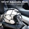 Cargo Nets For Motorcycle Helmet 16"X16" Elastic Bungee Net Storage Featuring 6 Hooks Tight 2"X2" Mesh Luggage Strap Rack Expansion Organizer Net