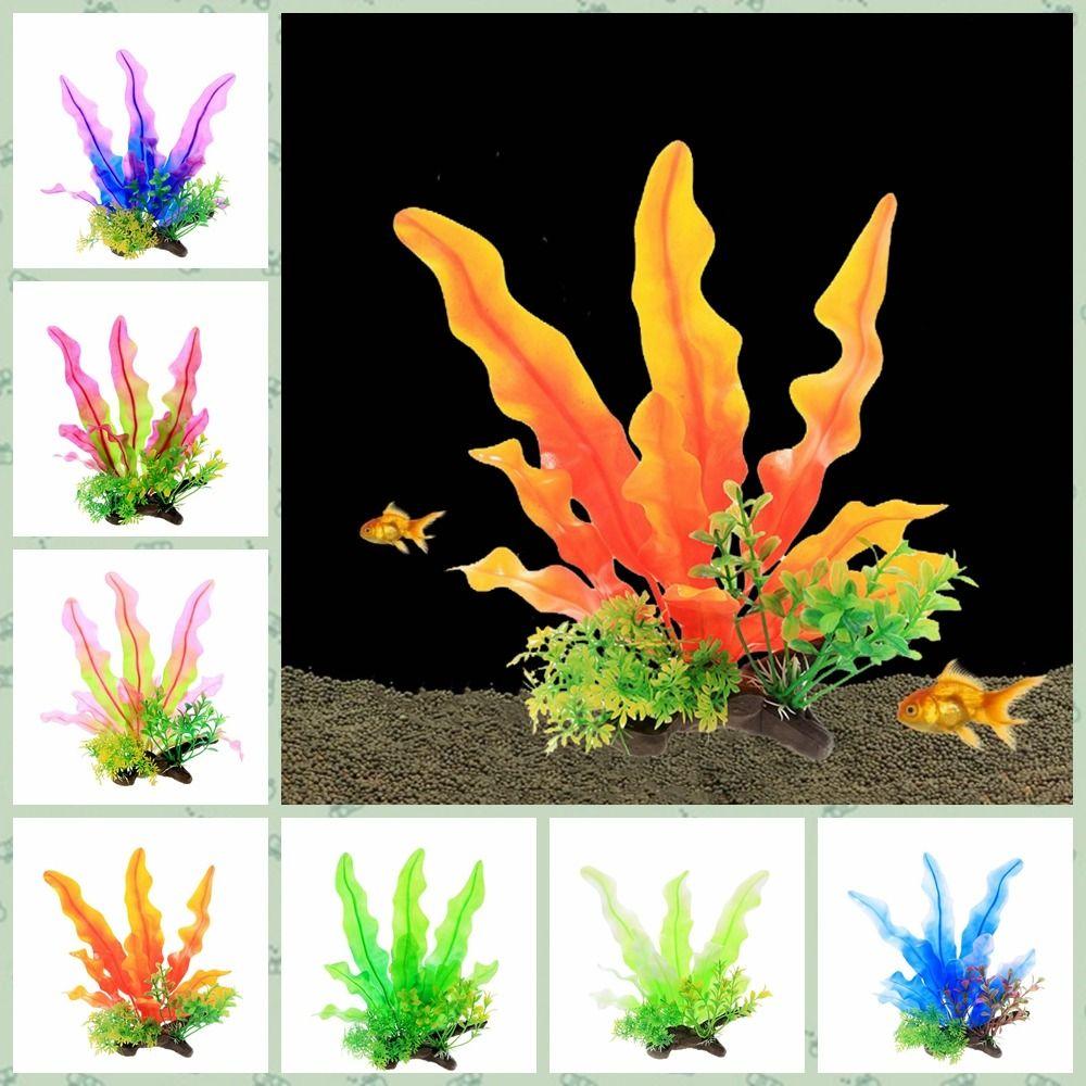 

Decorative Simulation Kelp Plant Lifelike Water Weeds Ornament Aquatic Water Grass Fish Tank фиолетовый
