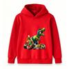 Kids Boys Girls Hoodie Sweatshirt Cool T-Rex Dinosaur Excavator Dump Truck Print Casual Pullover Hooded Tops for Construction Dino Fans