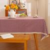 American Small Fresh Plaid Tablecloth Lace Tassel Long Table Cloth Desk Atmosphere Decoration Picnic Christmas