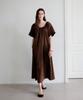 The Ello Soft System Off-Shoulder Flare Dress (Brown)