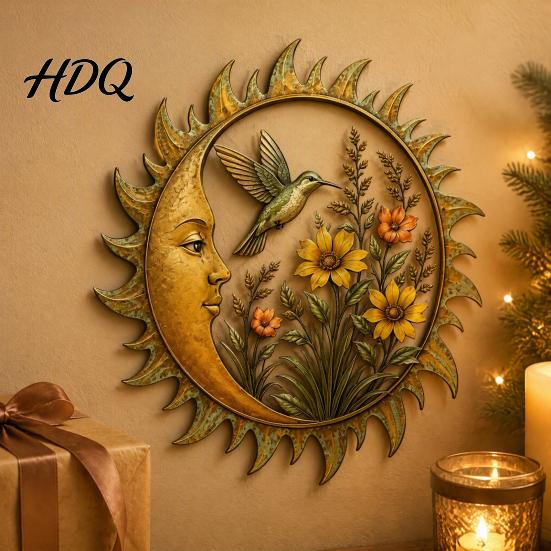 Nordic Home Decor Pieces Sunshine Garden Wall Decoration Dragonfly/Bee/Butterfly/Bird Decor Acrylic Sun Outdoor Hanging Sculpture Ornament