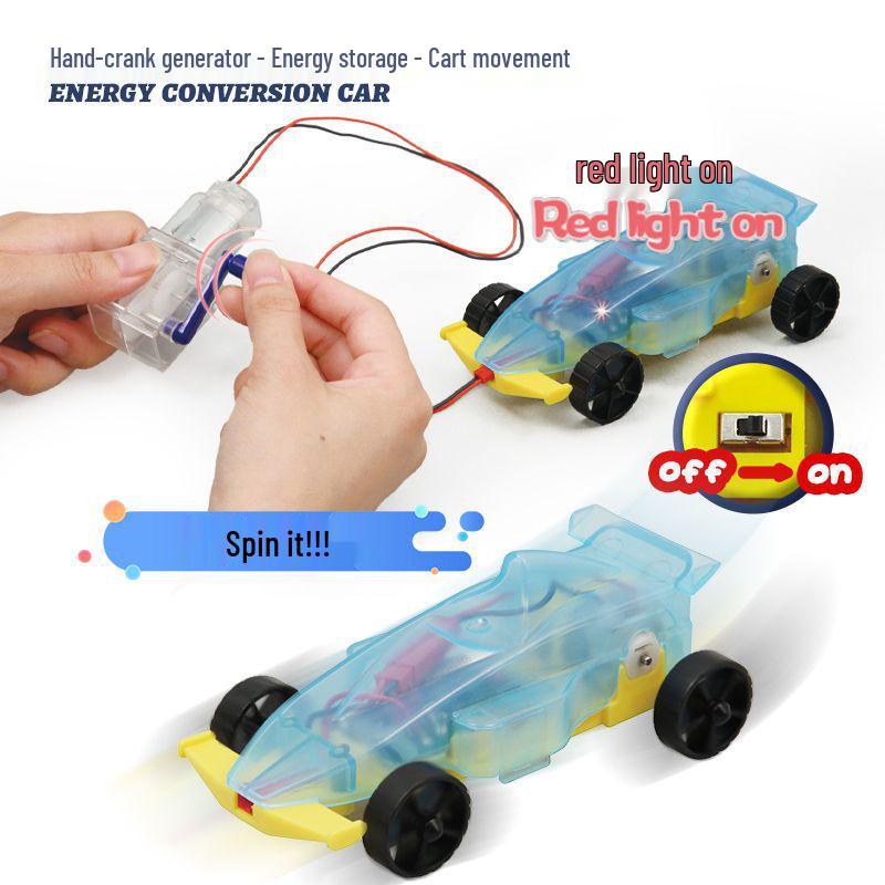 Hand-Crank Power Generation Electric Cart STEM Kit for Kids