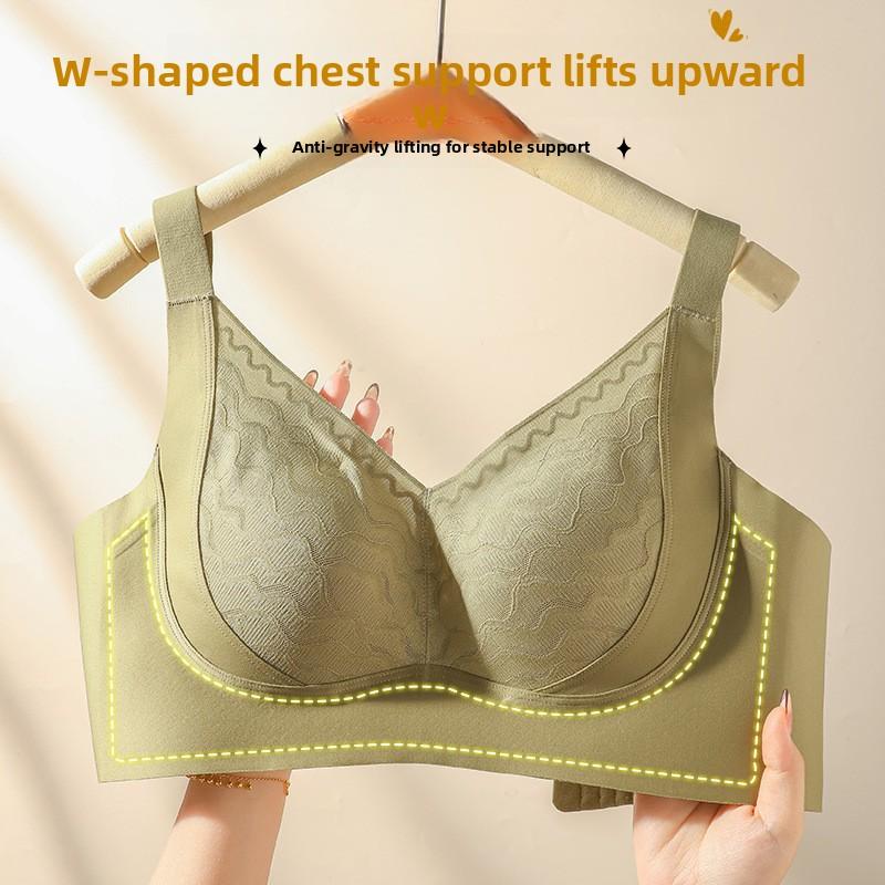 Lifting Lightweight Full Bust Minimizing Bra, Stretch Lace Cups Breathable Seamless Soothing Pastel Color Women's Lingerie