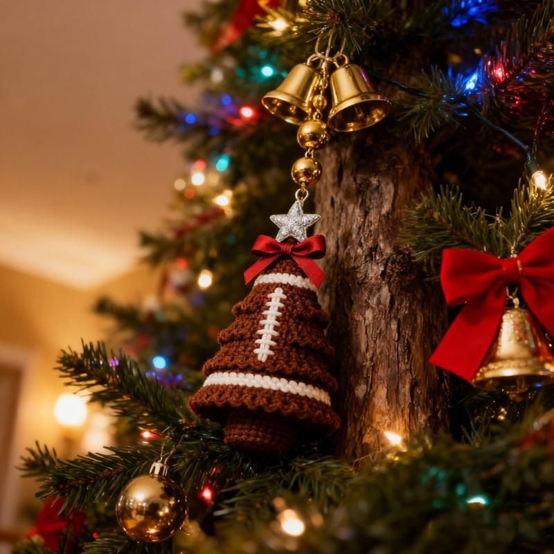 Handmade Crochet Christmas Tree Set For Home Decoration With Step-by-Step Tutorial Instruction Crochet Hook and Yarn
