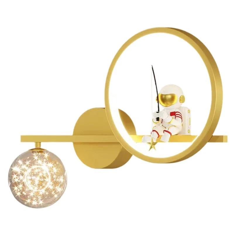 Modern Children Wall Lamp LED Star Projector Decorate Kids Wall Light Bedroom Space Creative Astronaut Sconces Indoor Lighting