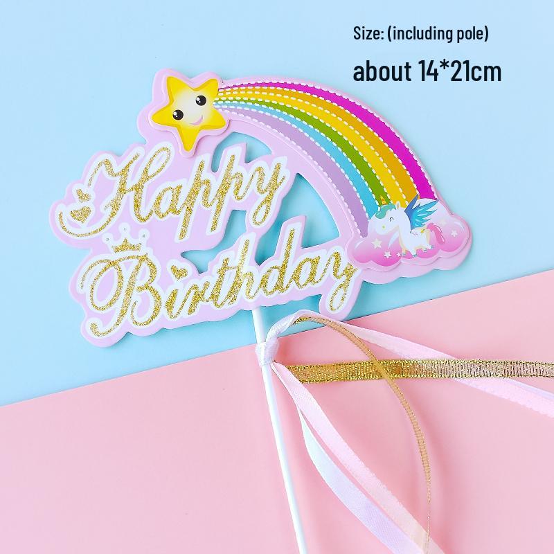 Dazzling Rainbow Tassel Birthday Cake Topper - Dessert Table Decoration