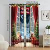 2Pcs Christmas Tree Printed Window Curtains Rod Pocket Design Machine Washable Window Drapes For Living Room And Bedroom Home