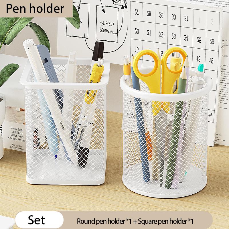 Behälter Schreibtisch-Organizer Behälter Schwarz Schreibtisch Metall Stifthalter Netz Stiftebecher Stifteetui