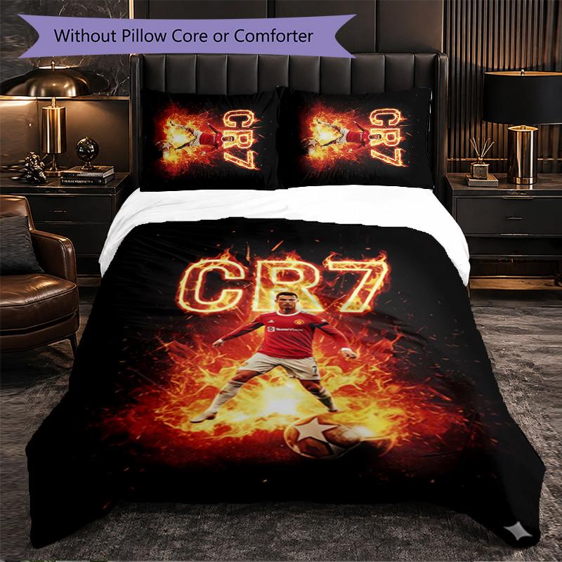 Set Biancheria da Letto Cristiano Ronaldo 3 Pezzi Morbido Set Copripiumino con Federe Set Decorazione Camera da Letto per la Casa