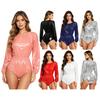Waterdichte Luiers Bodypak voor Dames Lange Mouwen Elastische Taille Knopen bij het Kruis Adaptief Specifieke Behoeften Leotard