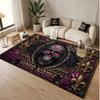 Skull Gothic Theme Soft Crystal Velvet Rug Custom Name & Text Print Non Slip Floor Rug for Bedroom Living Room