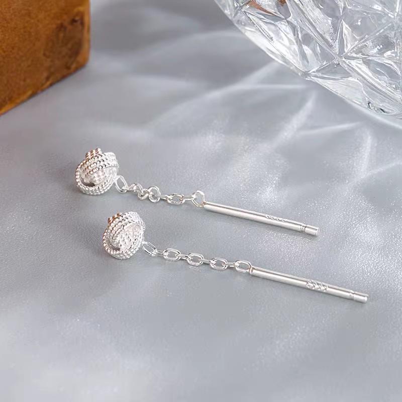 Sterling Silver Ruyi Knot Tassel Stud Earrings - 2026 Light Luxury Fashion for Women