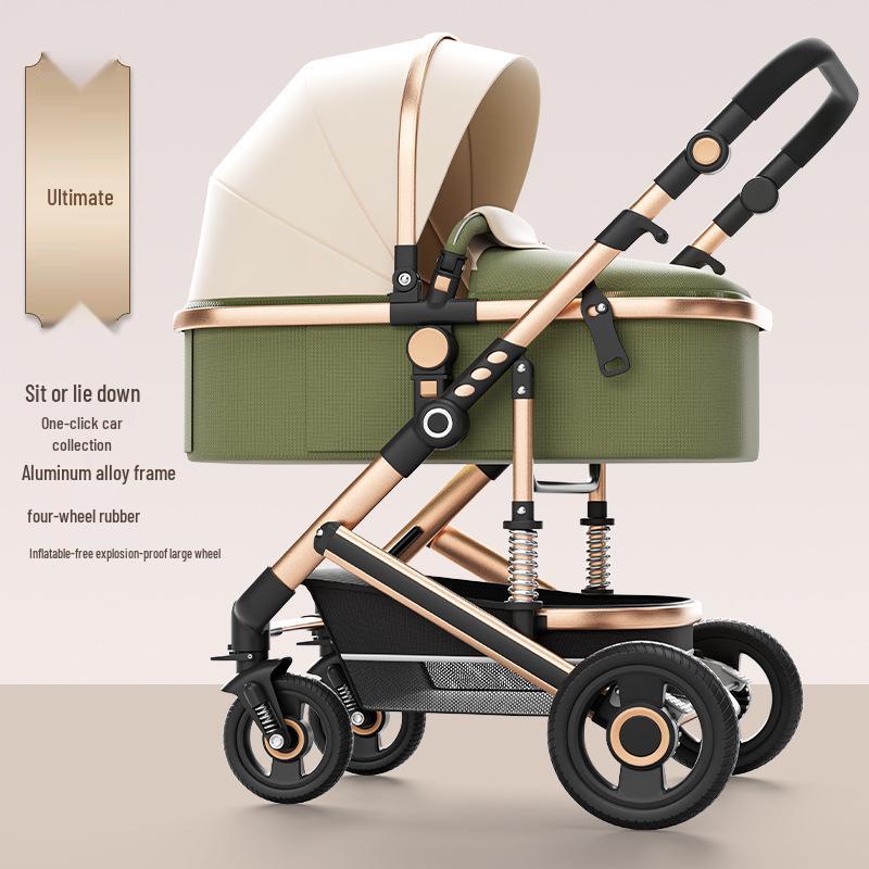 Легкая детская коляска с высокой проходимостью, с регулируемым наклоном в обе стороны и амортизацией