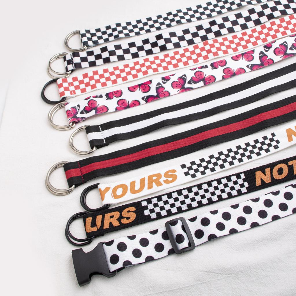 Women's Casual Versatile Printed Soft Canvas Belt Striped Polka Dot Letters Spring and Summer Clothing Accessories Belt Women's Belt