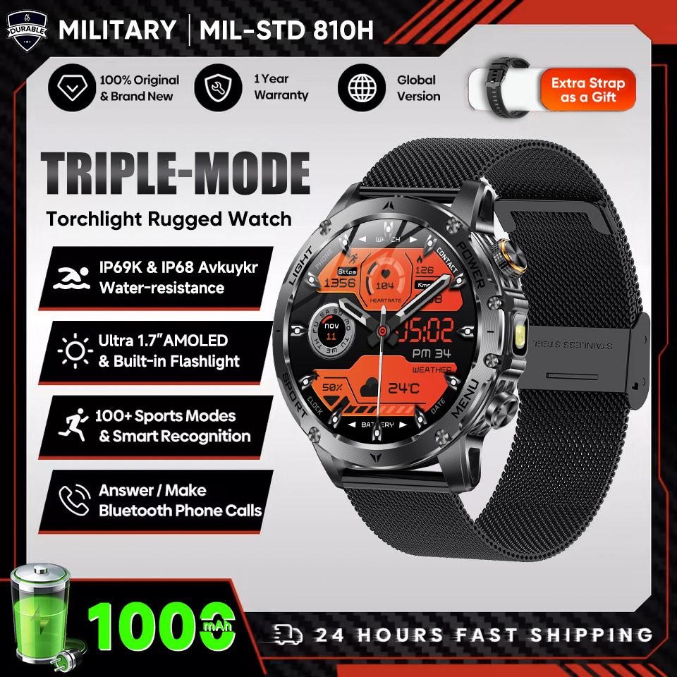 New Outdoor Sports 1000mAh Battery Smart Watch Men HD  Screen GPS trackr Bluetooth Call Smartwatch IP68 Waterproof