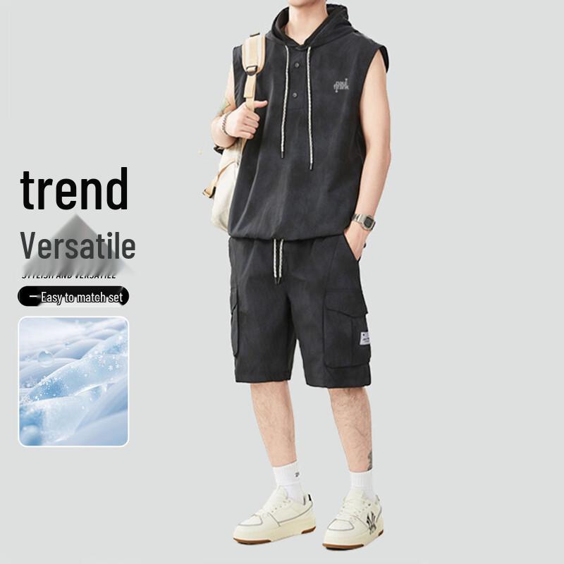 Paul Frank Men s Sleeveless Hooded Casual Set XL
