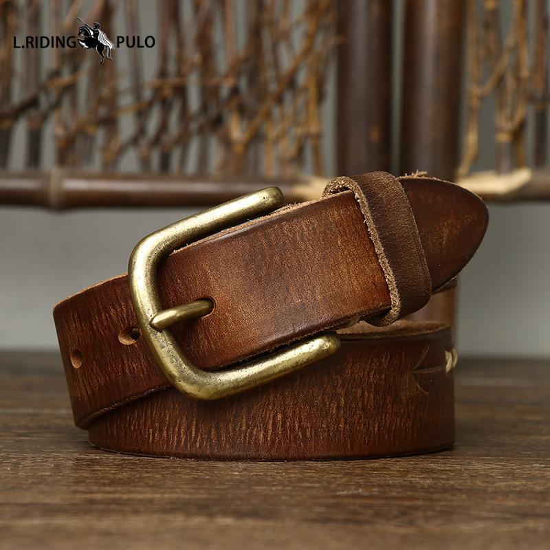Handmade Leather Belt Genuine Leather Pin Buckle Top Layer Pure Cowhide Casual Retro Belt