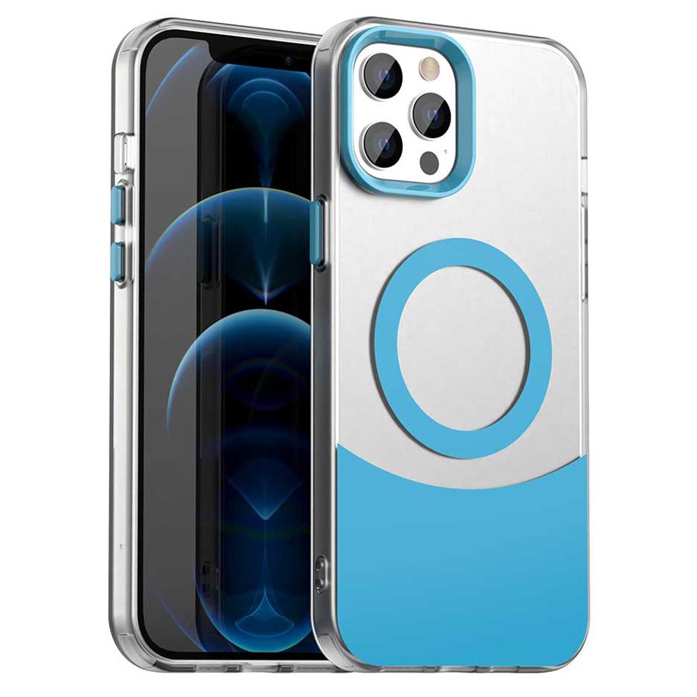 

Чохол для iPhone 13 Pro Max, сумісний із MagSafe Color Splicing IMD TPU+PET+PC Mobile Cover Blue