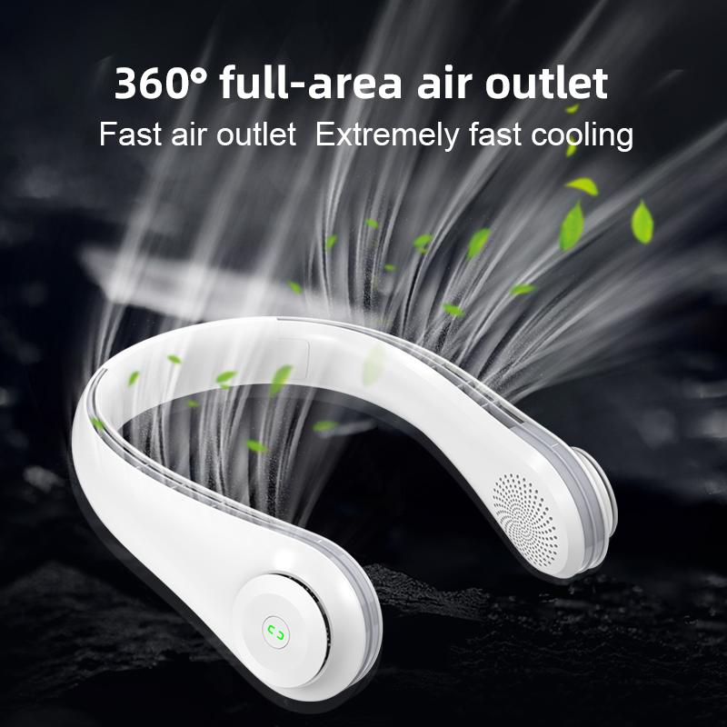Usb Wearable Cooling Mini Personal Necklace Rechargeable Neckband Bladeless Hanging Potable Neck Fan
