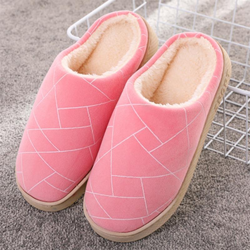 Autumn and winter simple hotel slippers women's thick-soled home indoor couple mao shoes men's warm home cotton slippers winter