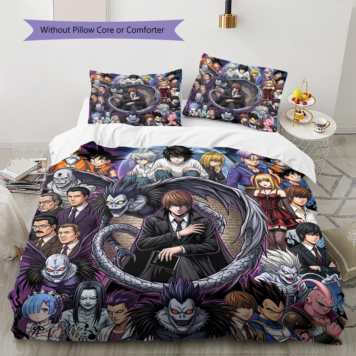 

Death Note Pattern Bedding Quilt Set Quilt Cover Pillowcase Home Decoration Birthday Gift (1 * duvet cover + 2 * pillowcase, without core) 135x200cm