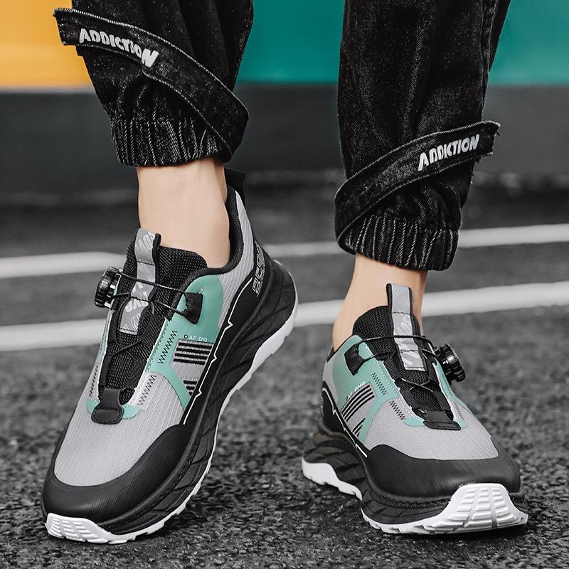 Fashion Shoes for Men Mesh Breathable Ice Silk Cloth Rotating Buckle Men Sneakers Outdoor Leisure Sports Run Men Shoes Zapatillas Hombre