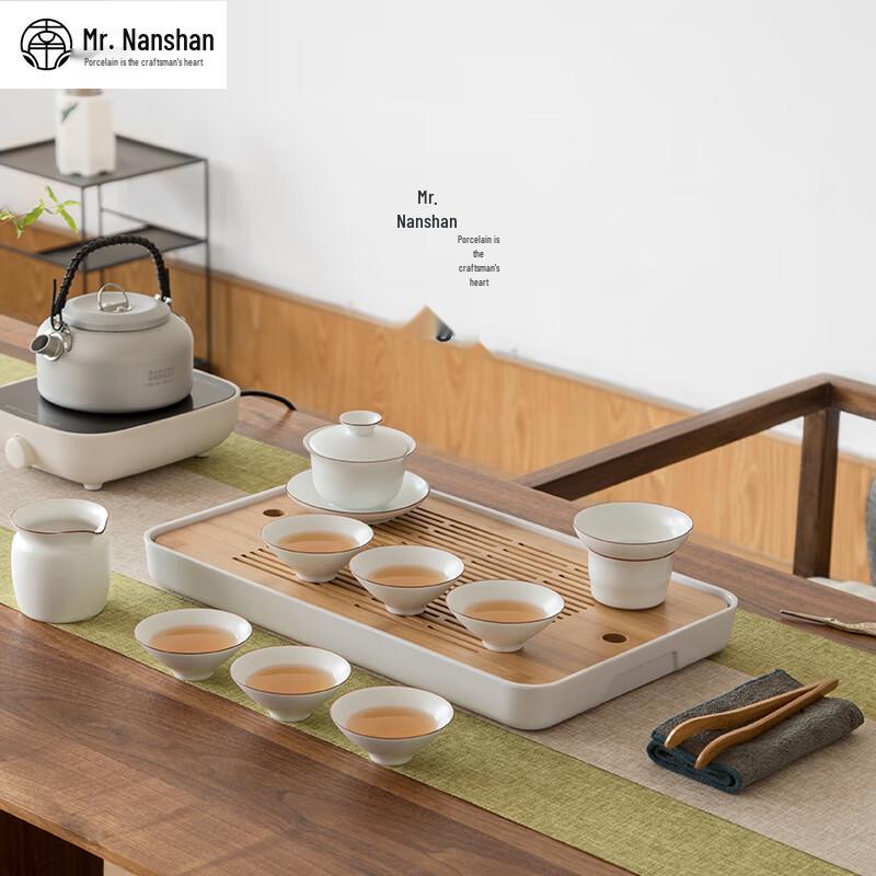 

Mr. Nanshan Matte White Ceramic Kung Fu Tea Set