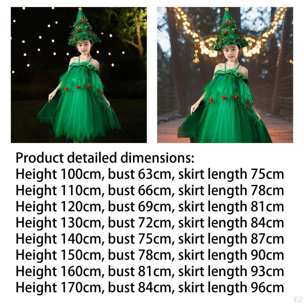 Christmas Costume Dress Cosplay up Photo Props Green Skirt for