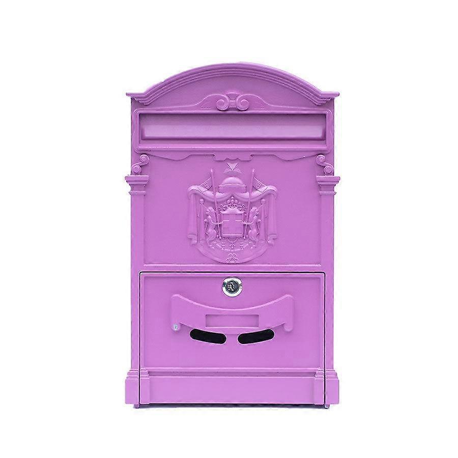 Cassetta delle lettere in stile europeo per villa, Cassetta postale da esterno impermeabile, Cassetta postale da parete, Cassetta delle lettere retrò per suggerimenti con serratura a chiave per decorazione domestica