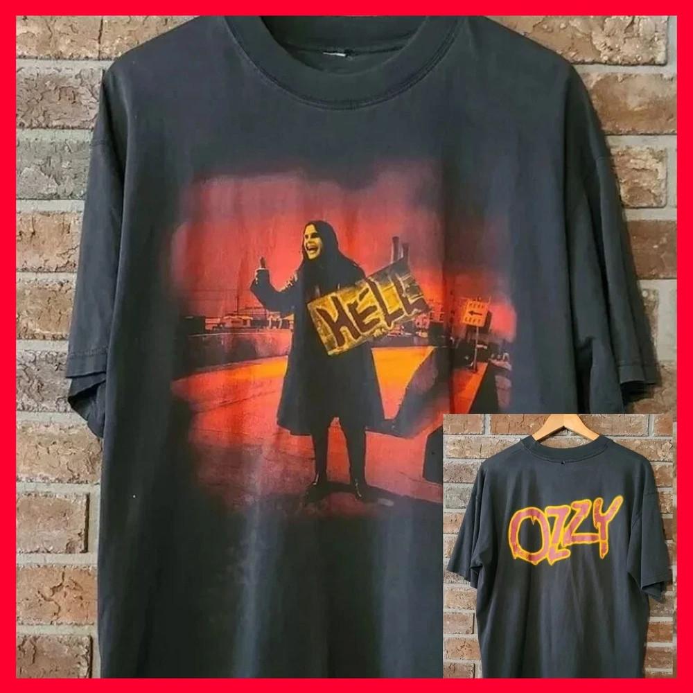 Ozzy Osbourne Ozzy Hitchhiking To Hell 98 tshirt 2 sided Size S5XL Unisex T-Shirt XXXXL