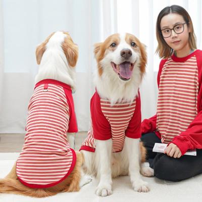 New 6XL Dog Winter Clothes Warm Comfortable Big Dog Coat Striped Pattern Pet Vest Autumn Winter
