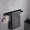 New Style Stainless Steel Bathroom Punch-Free Towel Bar with Hook, Single Rod Vertical Wall-Mounted Bath Towel Rack
