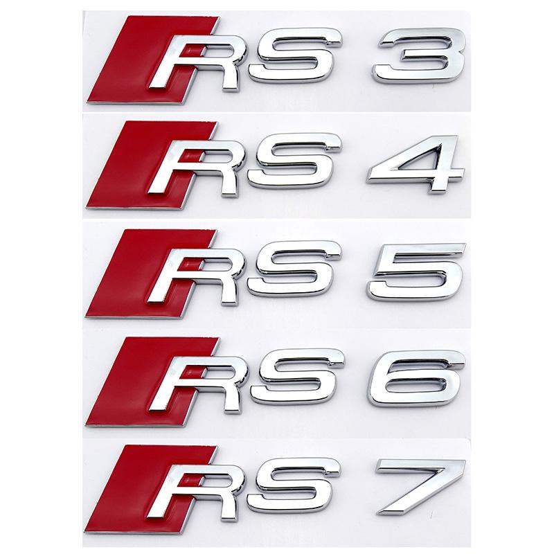 3D Metal Badge Stickers For S2 S line S3 S4 S5 S6 S7 S8 RS3 RS4 RS5 RS6 RS7 RS8 Car Logo Emblem Trunk Decoration Accessories AX2s38