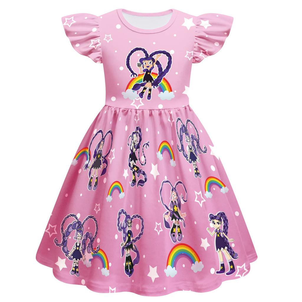 83040 Kids Girls Lily Lovebraids Print Casual A Line Dress