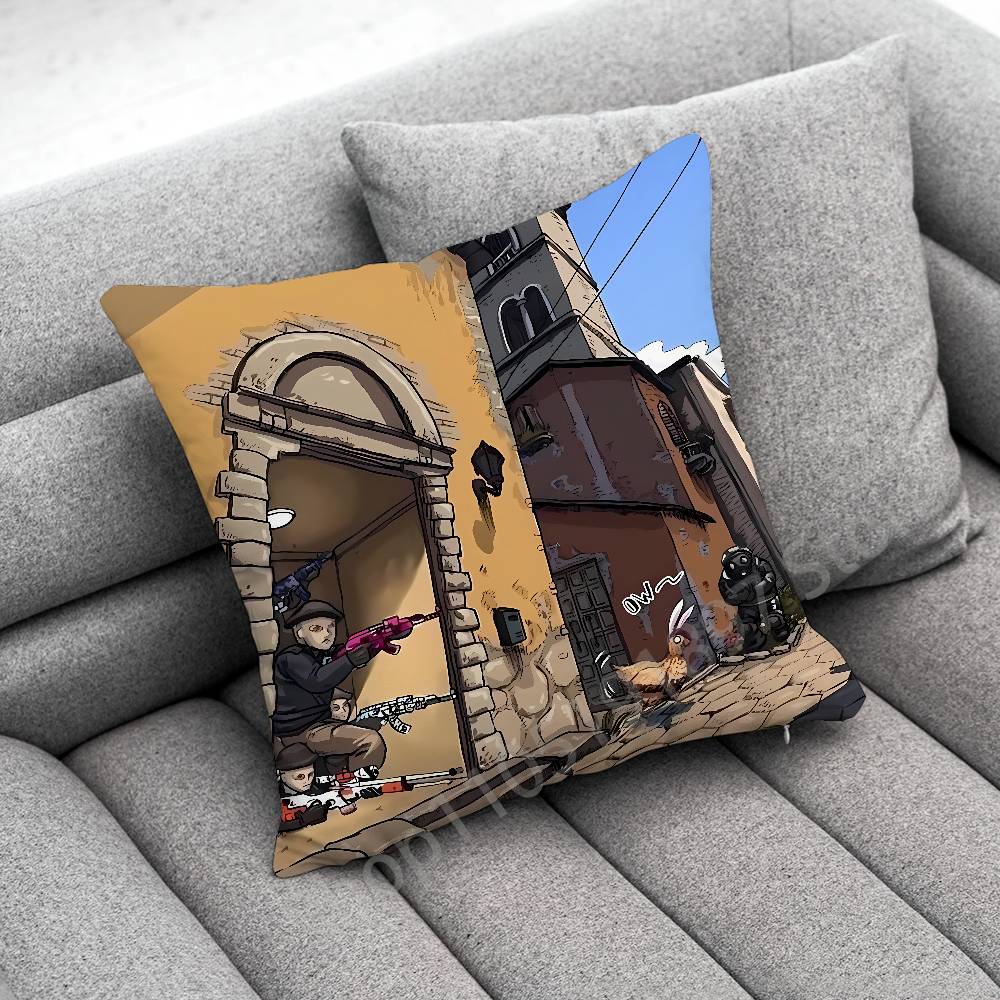 C-CSGO C-CS GO Throw Pillow Case For 45x45cm 40x40cm 55x55cm 50x50cm 30x30cm Square Car Pillowcase Shell
