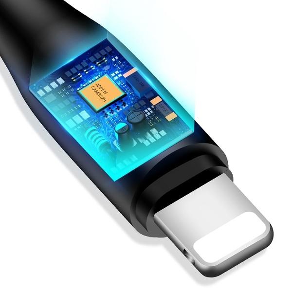 USAMS Cable U18 Lightning 2A Fast Charge1m Black/black SJ266USB01 (US-SJ266)