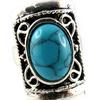 Etnisk ring 'Mineralia' turkis - 26x20 mm