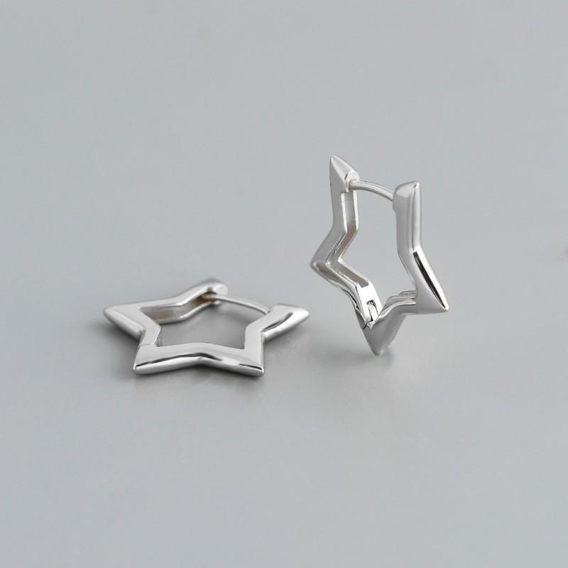 Sterling Hollow Star Earrings Women Minimalist Fashion Jewelry Lightweight Luxury Studs 925 Sterling Silver