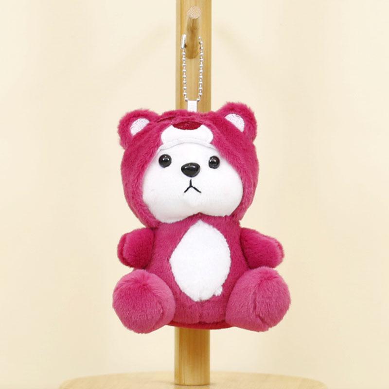 

Plush Red Bear Keychain Cute And Soft Wedding Gift Short Plush Keyring Toy красный