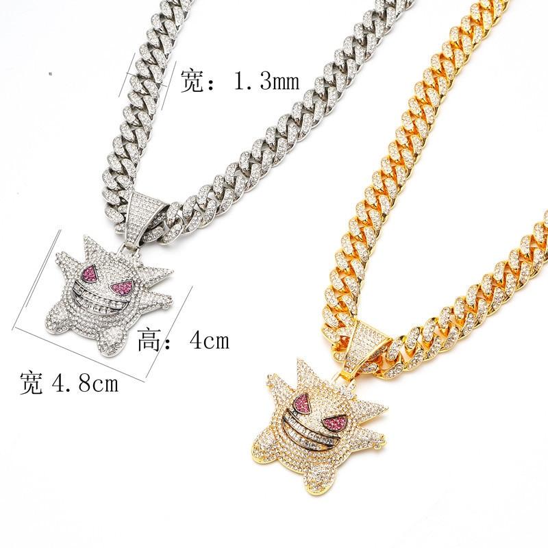 Pendant Cubic Zirconia Copper Pendant Necklace Woman Stainless Steel Hip Hop Jewelry Smiley Necklaces Iced Out Chain Mens Souvenir GiftFashion Pendant