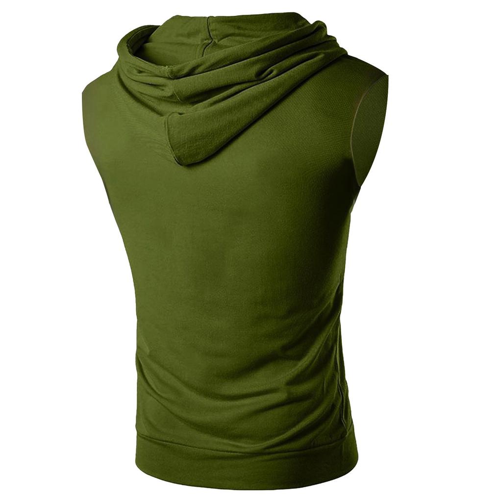 Herren Sommer Kapuzenweste mit Tasche Weste Sport Ärmelloses Shirt