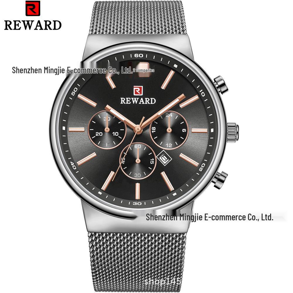 REWARD Men's Ultra-Thin Waterproof Quartz Wristwatch - Style 63060M