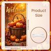 Fall Door Cover, Welcome Autumn Photo Backdrop Happy Fall Door Banner Pumpkin for Farmhouse Autumn Thanksgiving Harvest Festival Decorations and