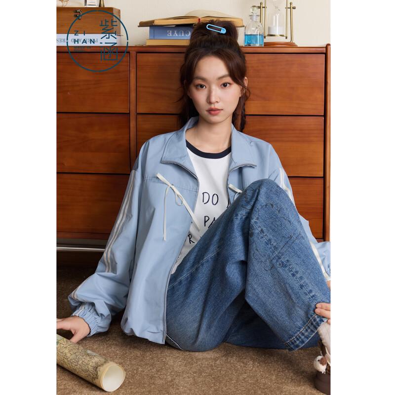 ZIHAN Women s 2025 Fall Short Stand-Collar Jacket L