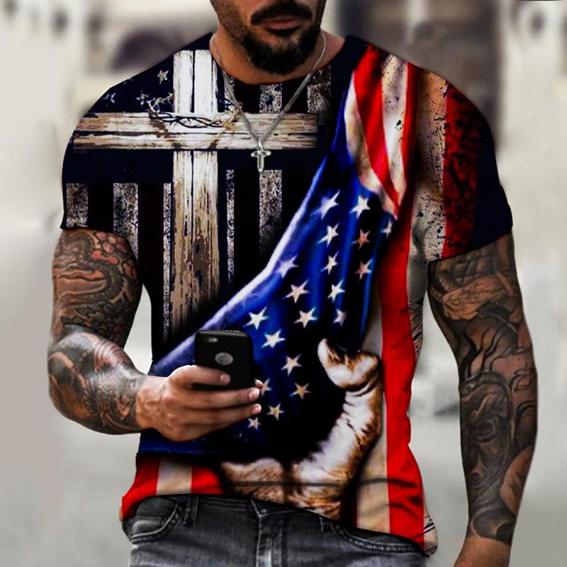 Men's Casual Printed Short Sleeve Loose Comfort Top T-Shirts Men’s