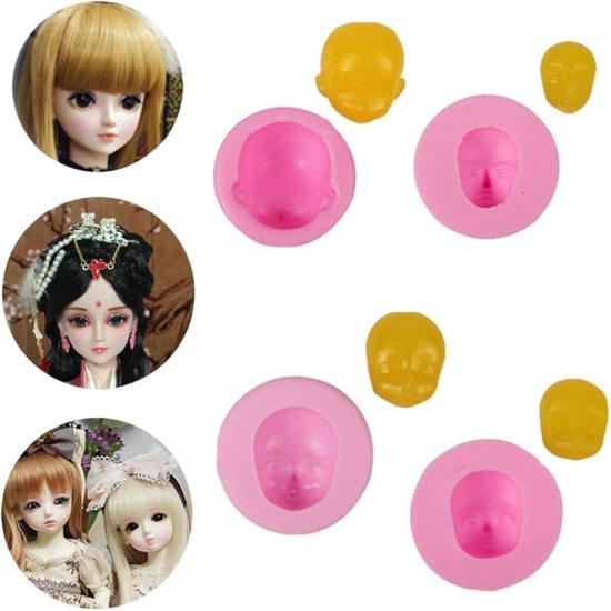 3D Doll Head Baby Face Silicone Cake Molds Model Handmade Soap Clay Plaster Mold Fondant Chocolate Gummy Biscuit Sugar Craft Mould DIY Cake