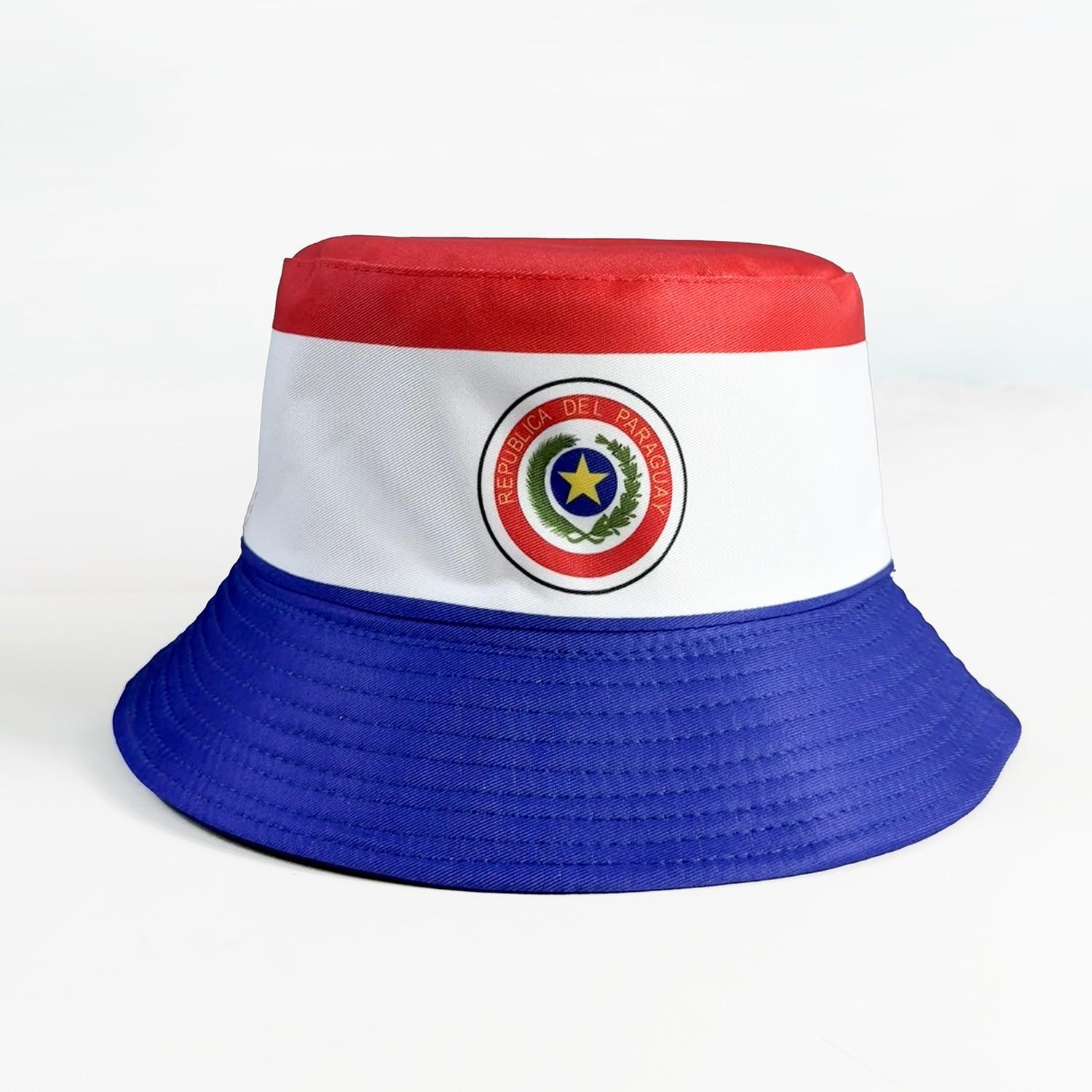 

Paraguay National Emblem Bucket Hat Lightweight Breathable Fabric Adjustable Size Outdoor Sun Protection Hat One Size
