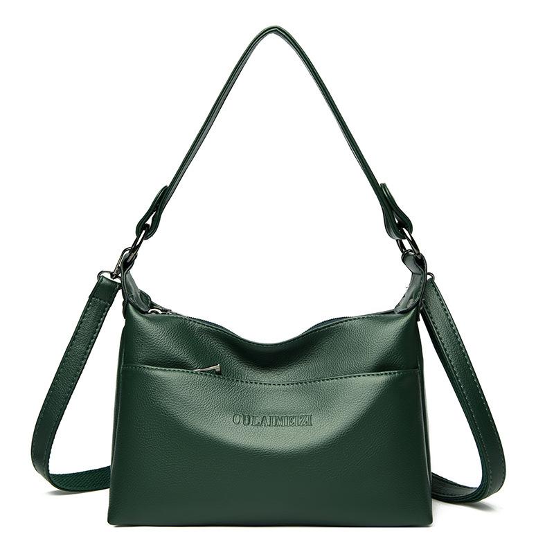 

Однотонная тисненая женская сумка через плечо с ремешками на плечах, модная женская сумка под мышкой, повседневная портативная сумка через плечо для поездок на работу